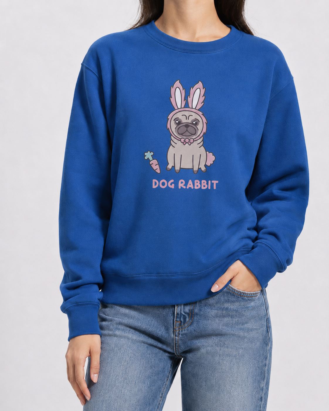 女-刷毛厚棉Tee-巴哥長耳朵