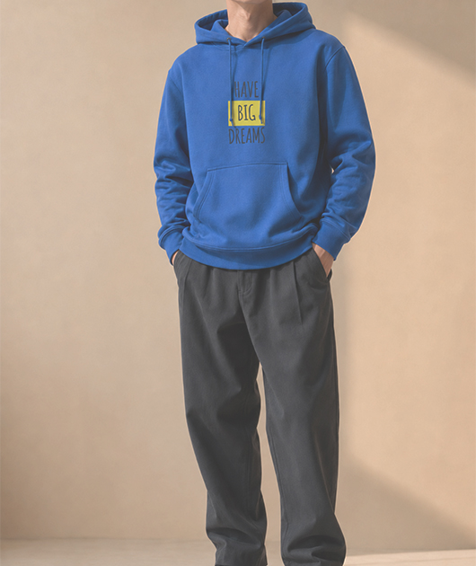 男-刷毛連帽Tee-要有大志