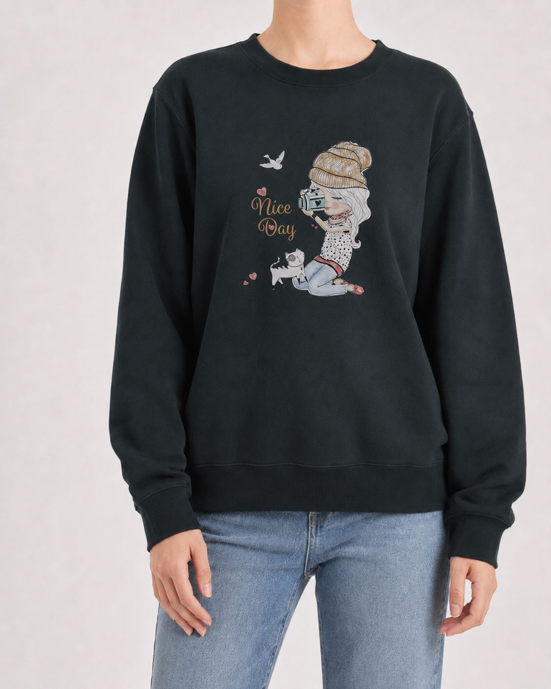 女-刷毛厚棉Tee-攝影女郎
