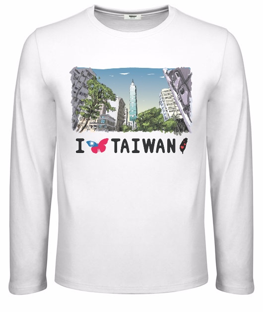 男-長袖圓領T-我愛台灣 i Taiwan