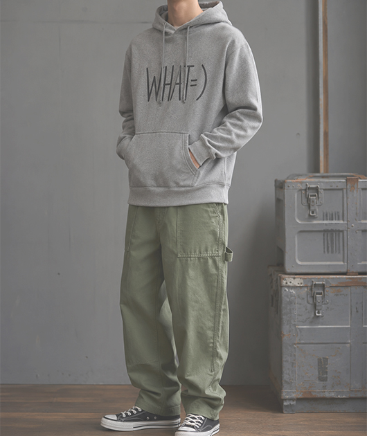 男-刷毛連帽Tee-WHAT微笑