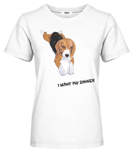 女-短袖圓領T- I want my dinner